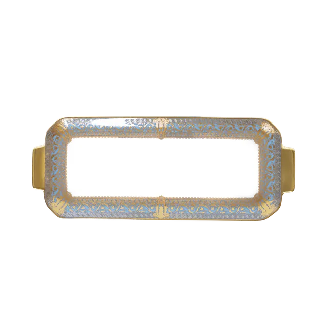 haviland-limoges-salon-murat-bleu-ciel-or-kuchenplatte image 1