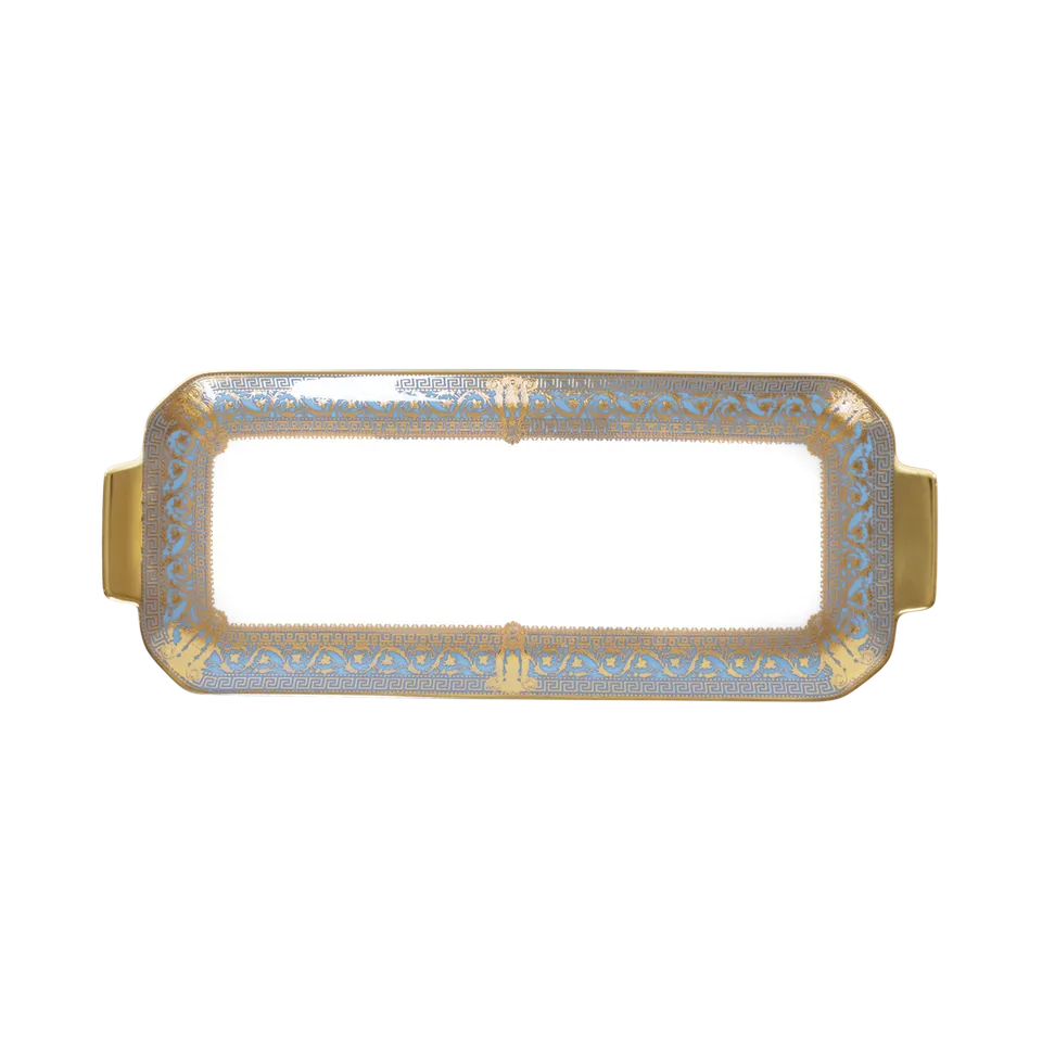 haviland-limoges-salon-murat-bleu-ciel-or-kuchenplatte image 1