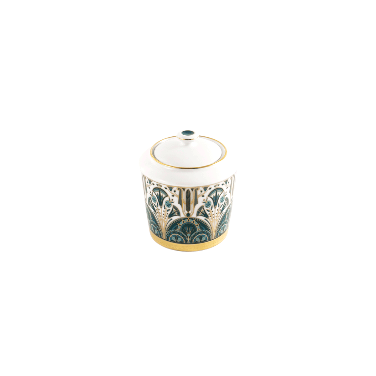 haviland-limoges-r-ves-du-nil-vert-gold-zuckerdose-mit-deckel image 1